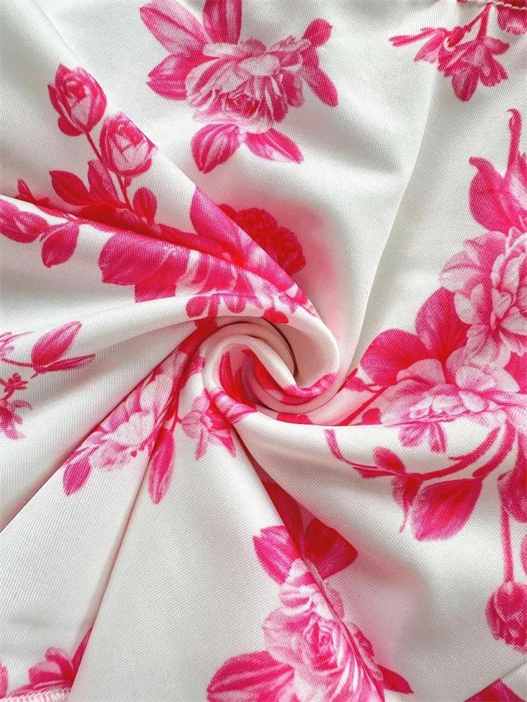 Tank Top phumee Twist Knot Front Off the Shoulder Floral Print A2425