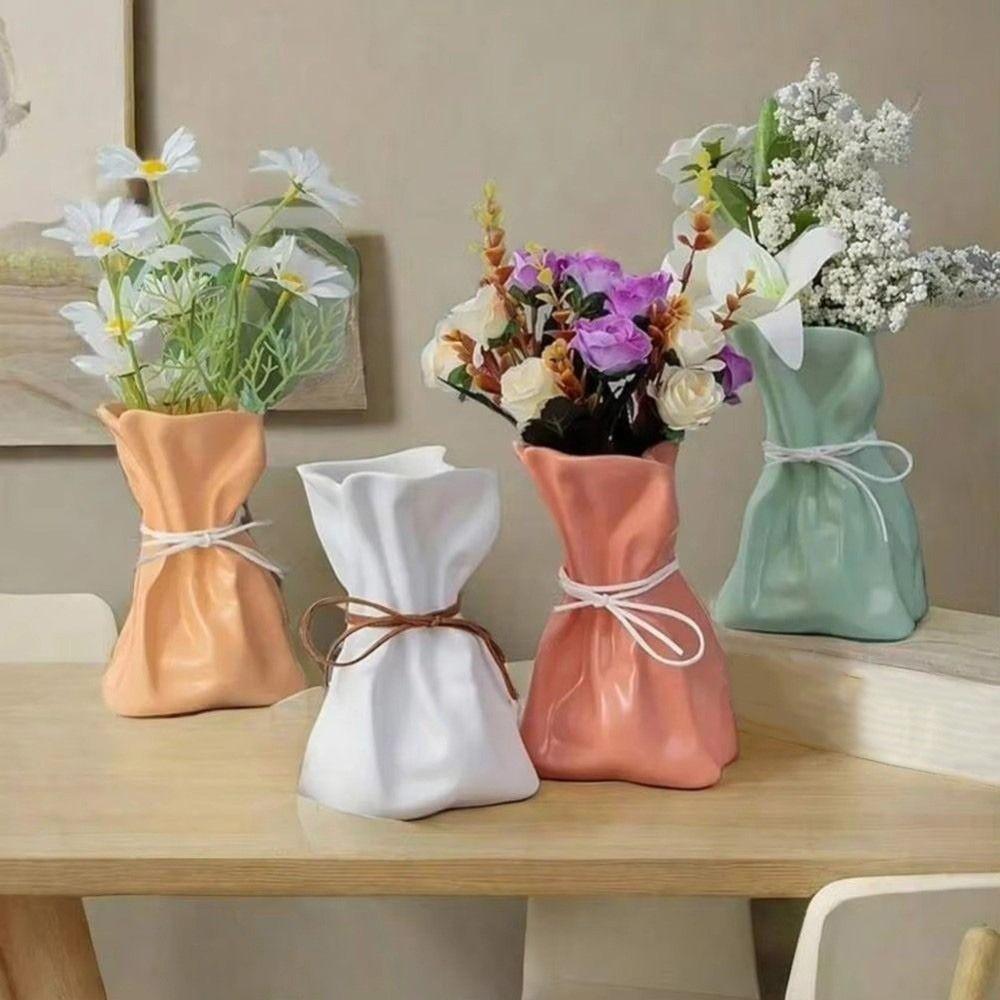 Minimalist Irregular Resin Vase Romantic Hydroponic Flower Pot Entrance Ornament