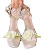 Neue Exquisite Damen Sandalen Feen Stil Grober Absatz Blume Mode Lässige Damen Sandalen Wurzel Perle Hohe Absätze Damen Schuhe