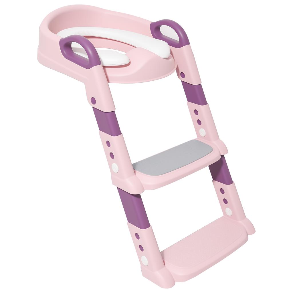 Potty Training Seat Ladder Comfortable Adjustable Height 2 in 1 Potty Training Toilet With Anti Slip Pad for Kids Boys Girls