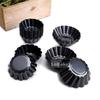 10pcs 6.5cm 7.5cm Diameter Nonstick Fluted Round Chrysanthemum Shape Carbon Steel Egg Tart Mold Pudding Molds Pie Pan DIY Bakery