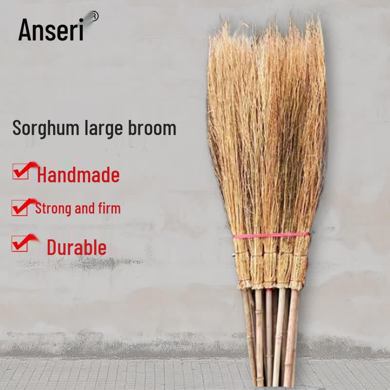 Ansell Sorghum & Bamboo Outdoor Brooms, 10-Pack