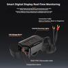 Motorcycle Phone Charger 3-Port Fast Charging 30W PD+18W USB-A+30W Retractable Type-C Cable Power Supply Adapter With Voltmeter