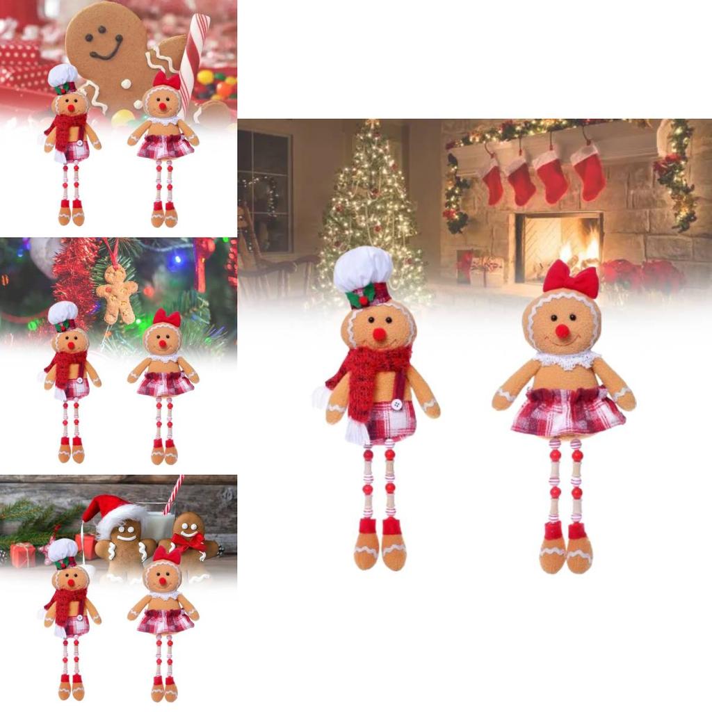 Charming Handmade Christmas Gingerbread Man Doll Decorative Figurine For Holiday Cheer