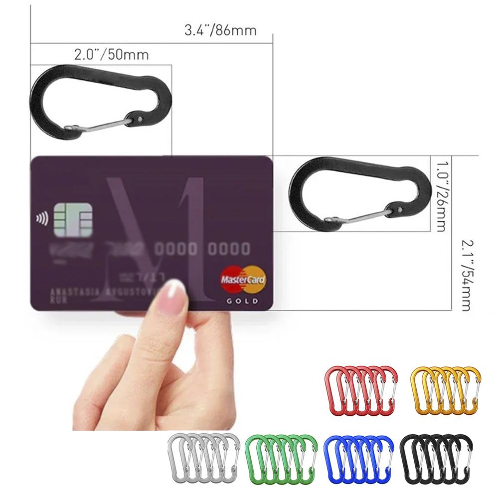 1/6/12pcs Aluminum Carabiner Clip Keychain Carabiners Lock Buckle Snap Outdoor Multi Tool Backpack Camping Hiking Fishing Hook