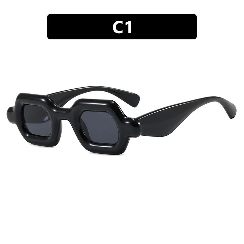 Small frame square sunglasses Spice girl hip hop street shot sunglasses funny bubble trend sunglasses European and American fashion women As shown in the picture