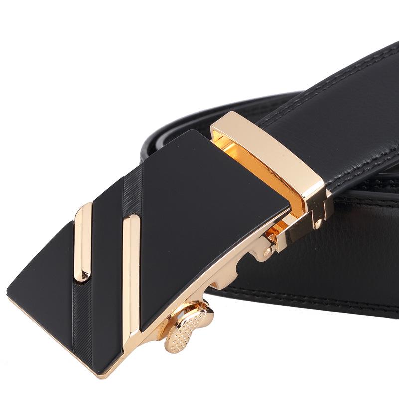 Men's Korean Style Double-Sided Genuine Leather Automatic Buckle Belt - Plus Size Waist Belt