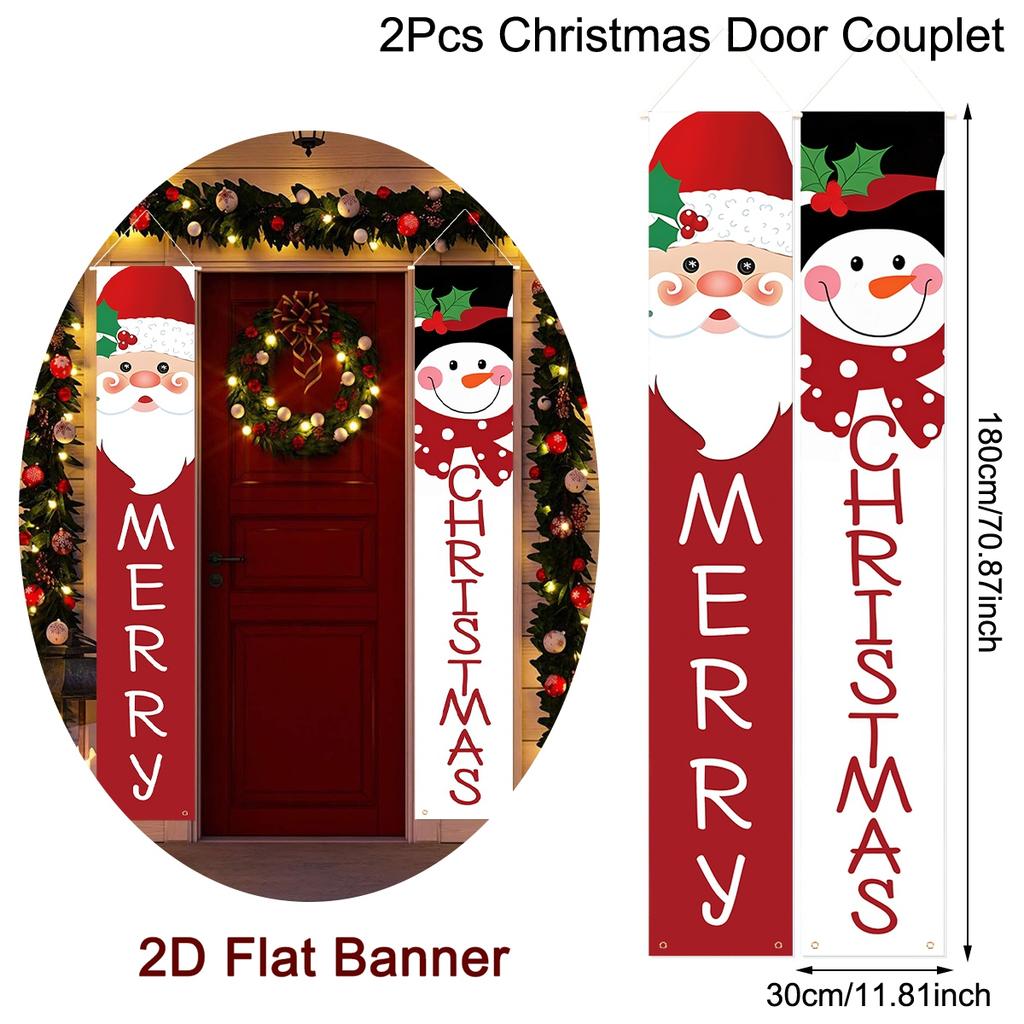 Merry Christmas Door Banner Decoration 2026 Christmas Decor for Home Xmas Hanging Ornaments Navidad Noel Gifts New Year 2026