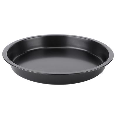 8in Kitchen Non-stick Black Carbon Steel Round Pizza Tray Baking Pan Plate Mold Tool