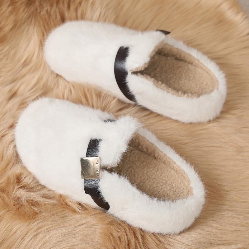 Mao Mao Slippers New Autumn and Winter New Bag Head Women's Slippers Plush Women's Shoes