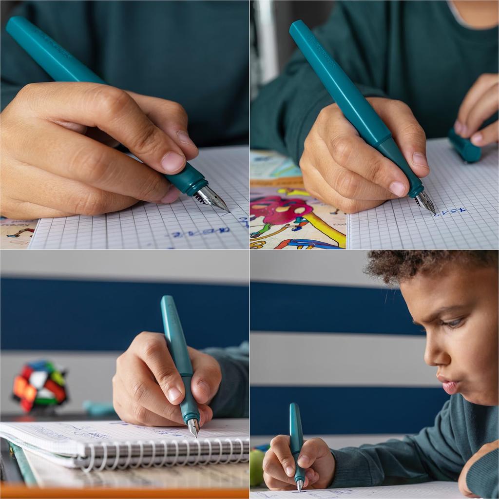 Schneider TOMO Fountain Medium Nib 1 Pen, (Deep Sea, Blue), pen, Cartridge/Converter Compatible.