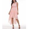 Women's Floral Lace Hi-Lo Bridesmaid Dress Sleeveless Formal Wedding Maxi Dress