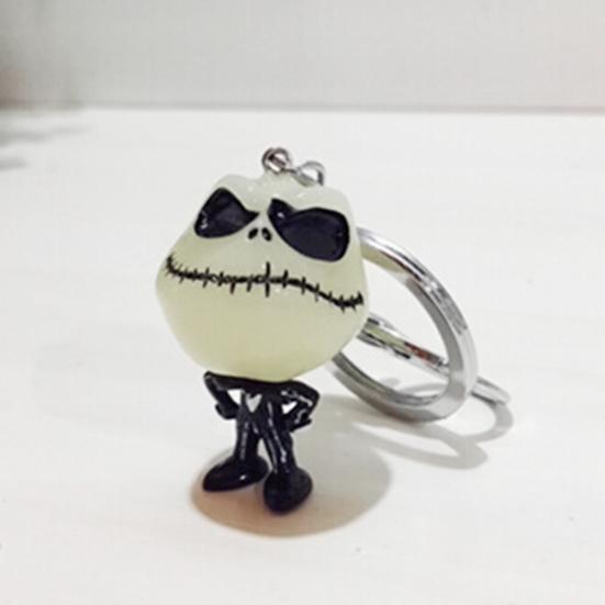 Halloween Scary Skull Luminous Keychain Key Holder Bag Hanging Pendant Gift