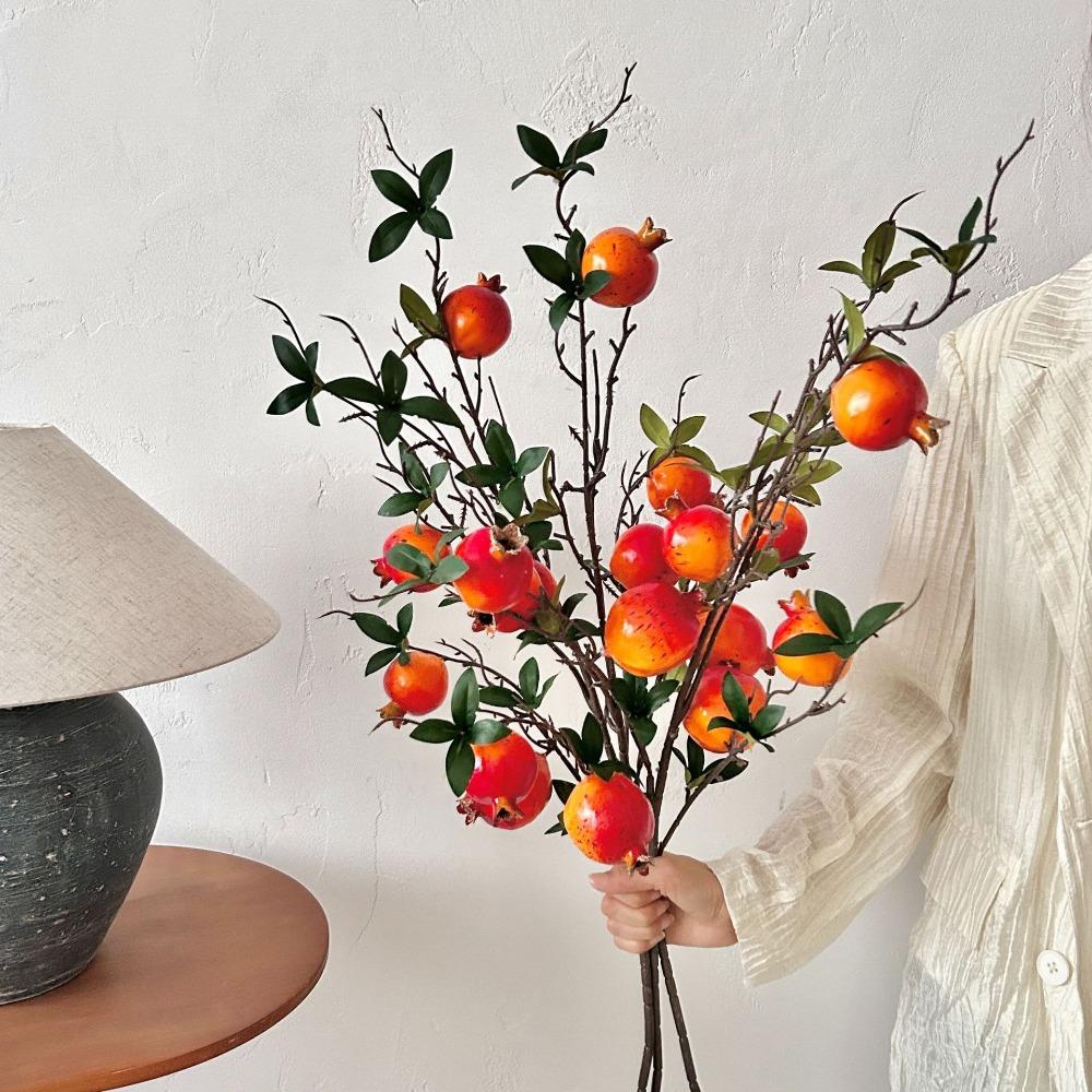 Simulation Artificial Pomegranate Long Branch Artificial Plants For Home Wedding Tabel Decoration