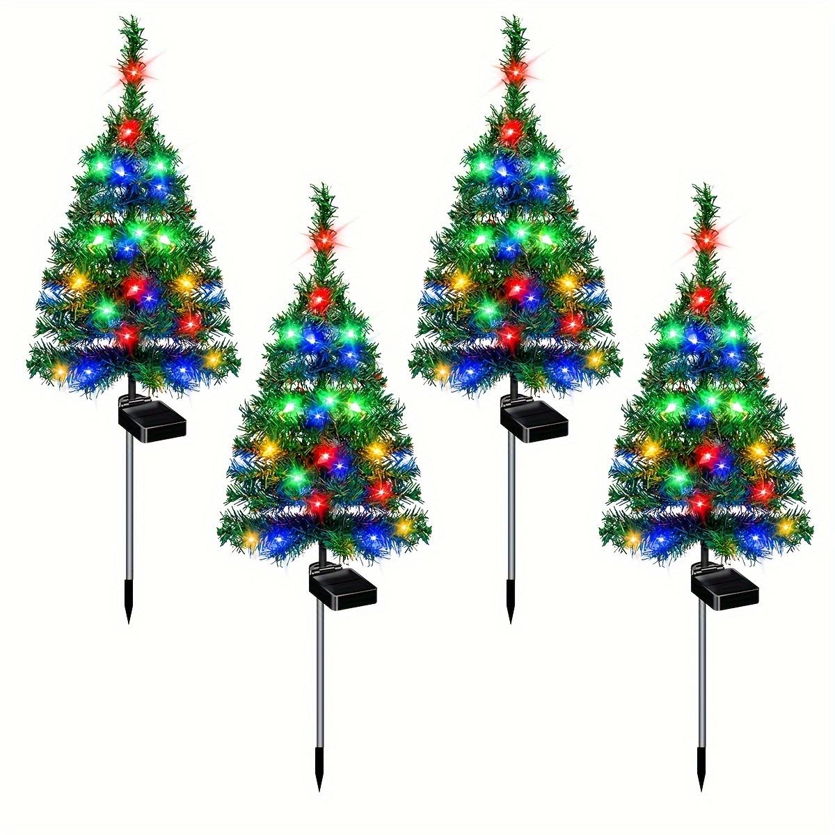 

Рождественская вечеринка на открытом воздухе Украшение Солнечные садовые огни Красочные Ljavascript:ED Рождественская елка Огни Двор Газон Передняя дорожка 4-pack regular Christmas tree solar lights