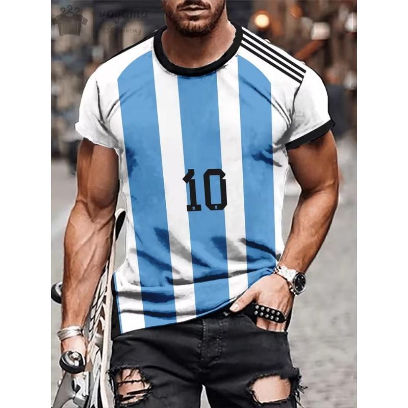 Sommar 3D-tryck Kläder Herr Grafiska T-shirts Herr Sommarkläder Oversized T-shirt Man Kortärmad T-shirt 23 Randig Design Jersey Toppar