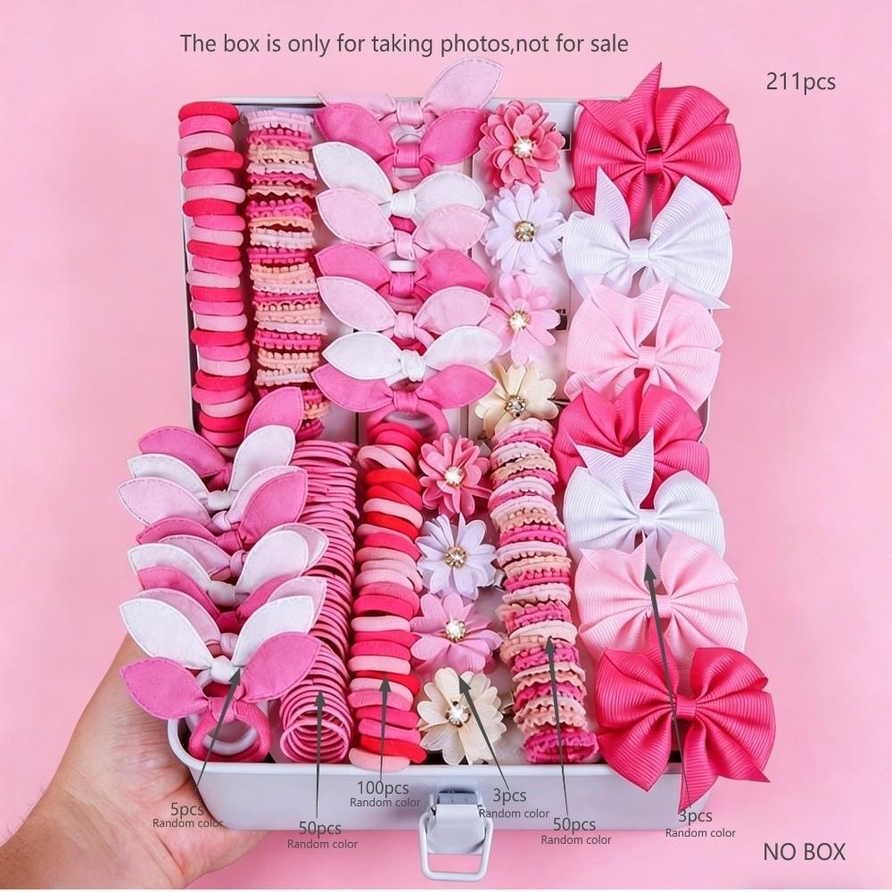 New Fabric Girls Hair Accessories Set Elastic Colorful Hair Ornament Hair Ties Set Hair Clips Set Girls Hair Styling