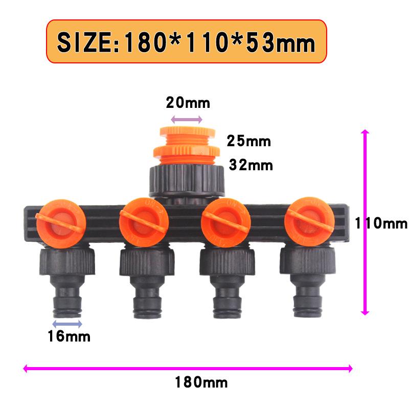 Verdickter ABS-Vierwege-Wasserrohr-Schnellverbinder mit Schalterventil-Verteiler