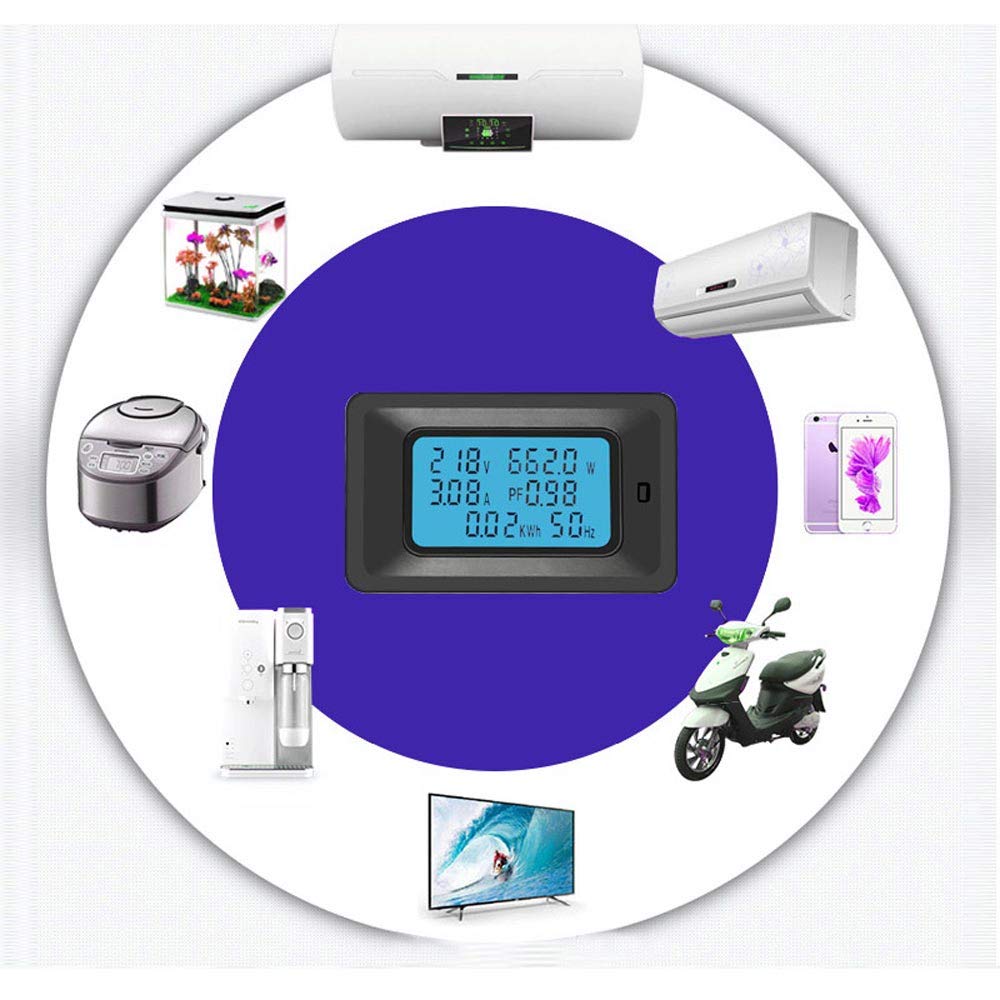 Zmart AC 5KW Digital Voltmeter Power Power Watt Frequency 85-250V Indicator, Energy, Ammeter, Factor, Ampere, Volt, Meter, Tester,