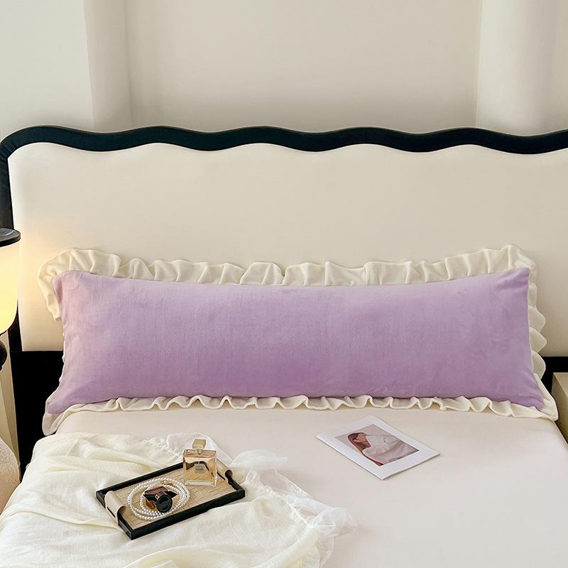 1pcs Rectangular Ruffled Double Pillow Cover Double Layer Flannel Large Pillowcase Four Season Universal Home Textile Bedding Pillowcase No Core