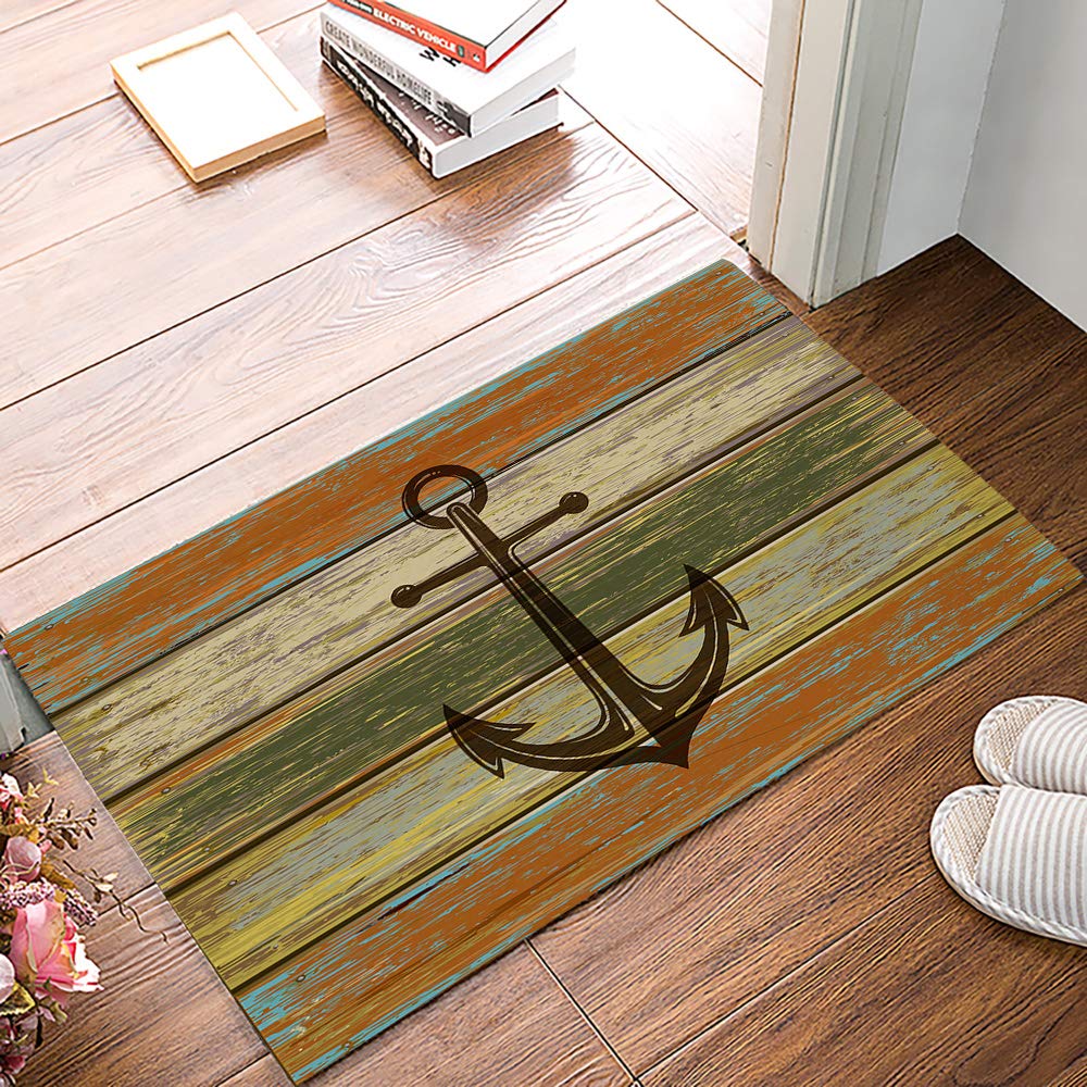 Nautical Decor Carpet Anchor Decor Living Room Rugs Kids Room Decor Sea Adventure Accent Rug Summer Holiday Indoor Floor Mat