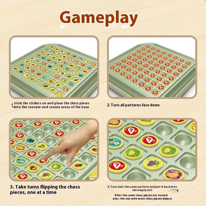 

1 Set Logical Thinking Cognitive Parent-Child Interactive Toys Fruit Flip Chess Memory Match Challenge Chess Game