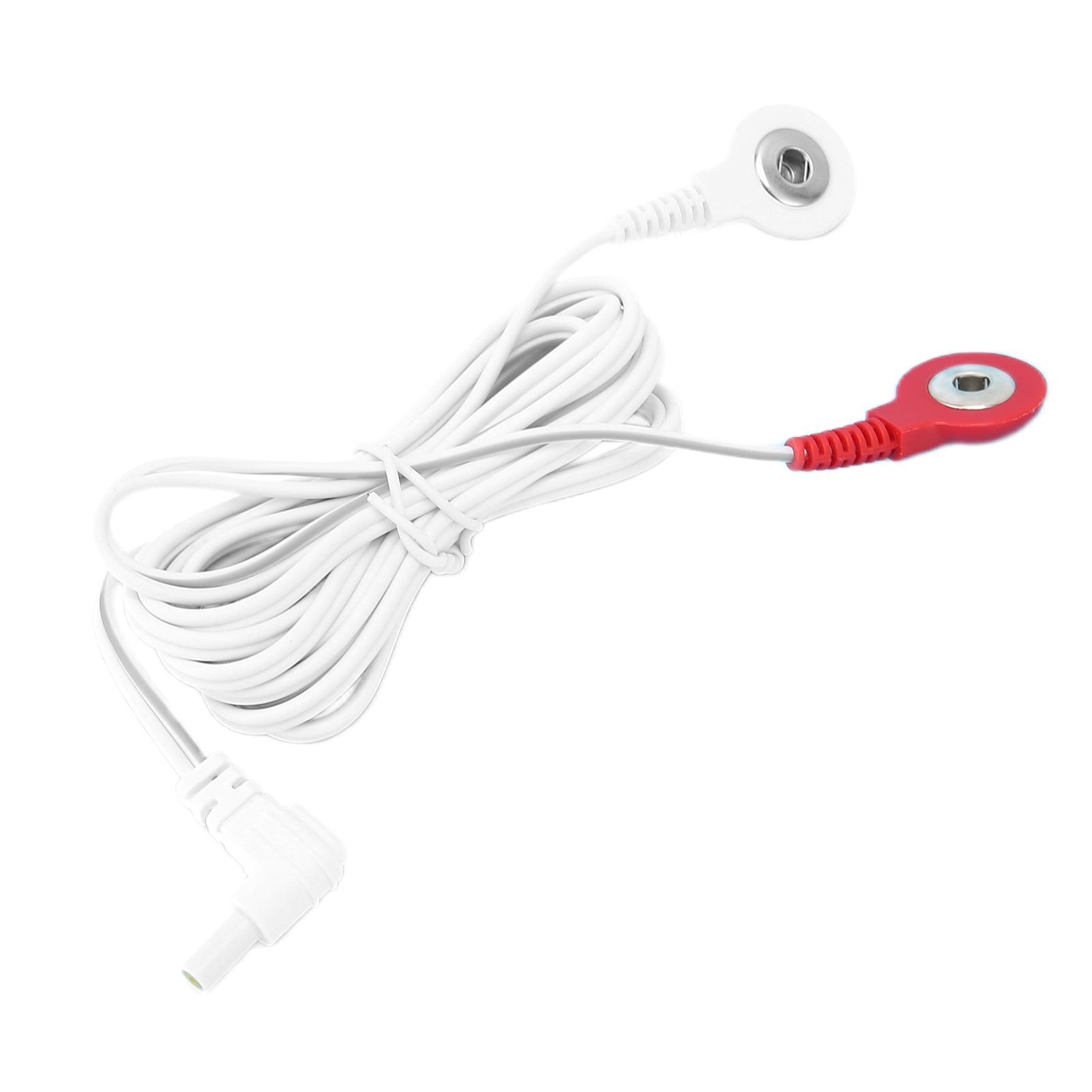 

Провода электрода 0,09 дюйма, 59 дюймов, 2-в-1, красный, белый, кнопочный тип, кабель электрода