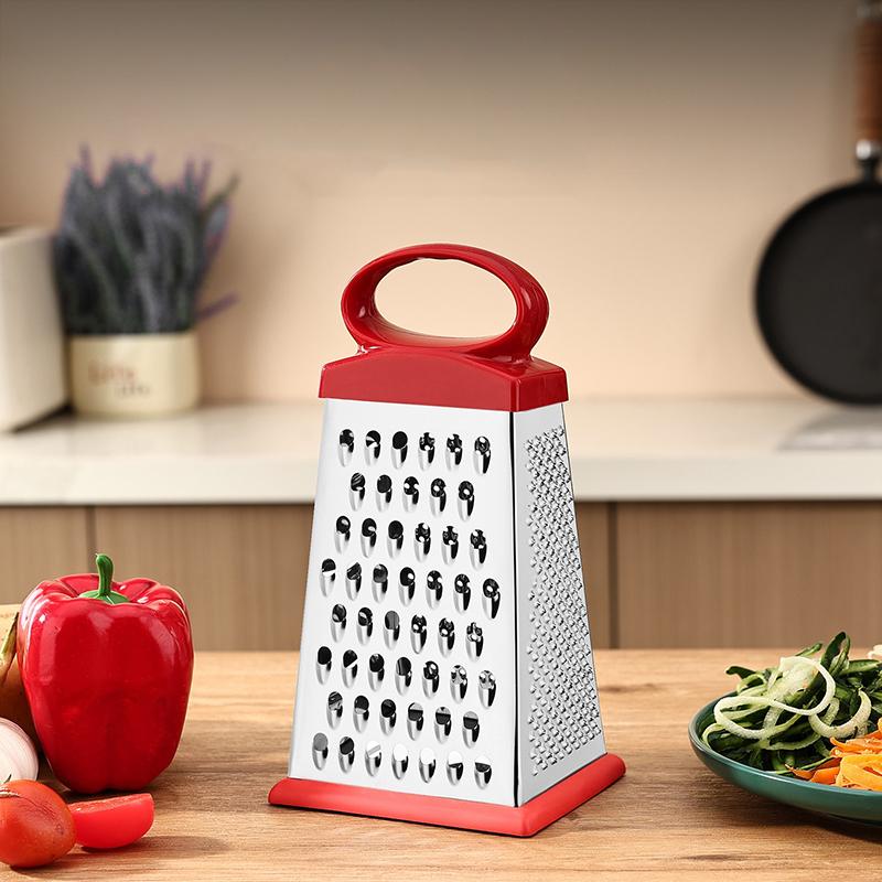 Stainless Steel Four-Sided Cucumber Grater 9 Inches Three Dimensional Multifunctional Carrot Cheese Slicing Kitchen Gadgets