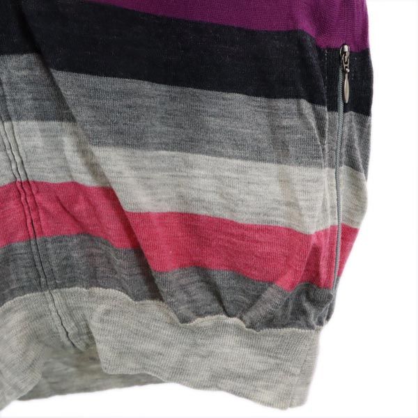 HG Border Pattern Long sleeve knit Zip hoodie M Men's Used