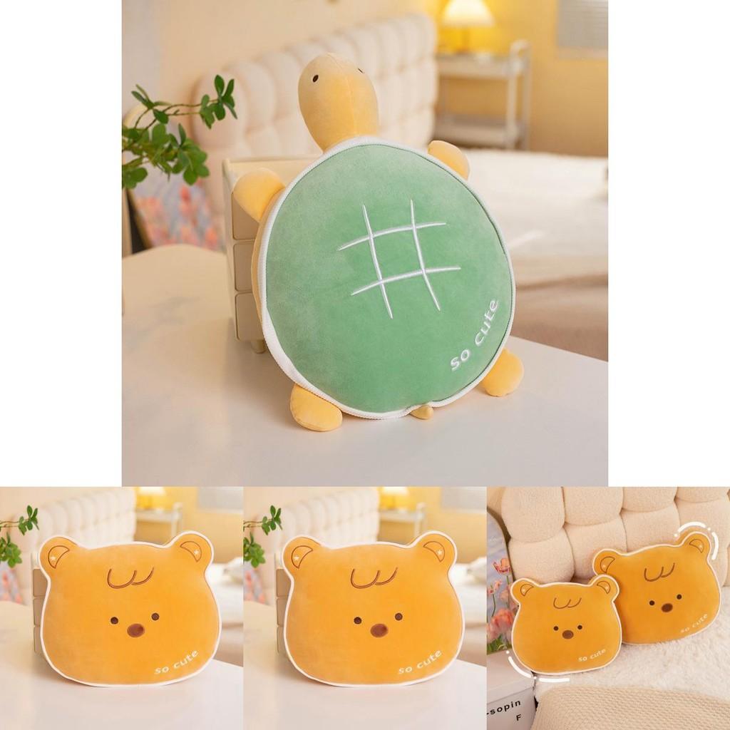 Adorable Plush Cartoon Rabbit Turtle Bear Stuffed Animal Pillow For Girls 35cm 45cm