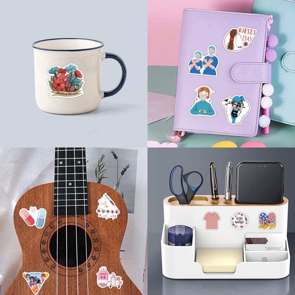 100 Waterproof Nurses' Day Stickers for Notebooks, Luggage & Water Bottles