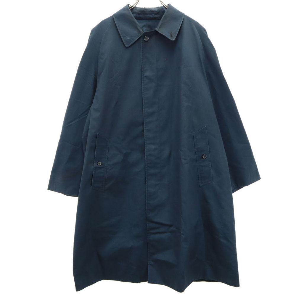 Burberrys 60s 70s Stainless Collar Coat Navy Old Vintage Men's Used