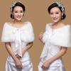 Soft Cloak Rabbit Fur Bow Scarves Faux Fur Bride Shoulder Fake Collar Plush Bowknot Shawl  Daily