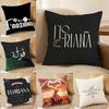 Text Image Pattern Floriana Pillow Case Silky Elegant Comfort Sofa Bed Invisible Zipper Beach Pillowcase