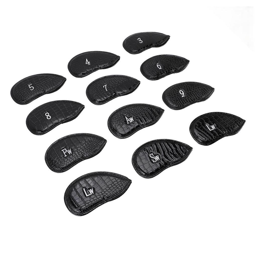 12Pcs Golf Club Cover PU Hook and Loop Fastener Smoother Touch Secure Fit Portable Golf Iron Cover f