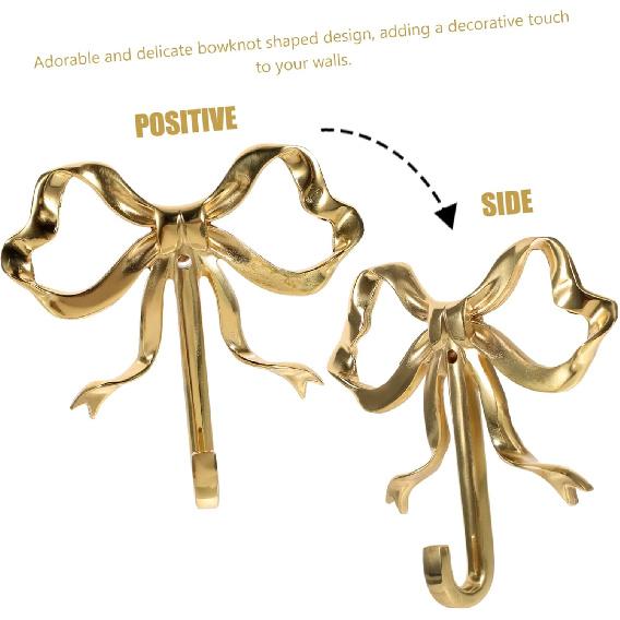 Bow Hook Wall Hanging Coat Hook Wall Peg Hook Sticky Wall Hooks Kitchen Hook Bowknot Wall Hook Vintage Wall Hooks Hat Hooks Bow Hanger Bowknot-Design