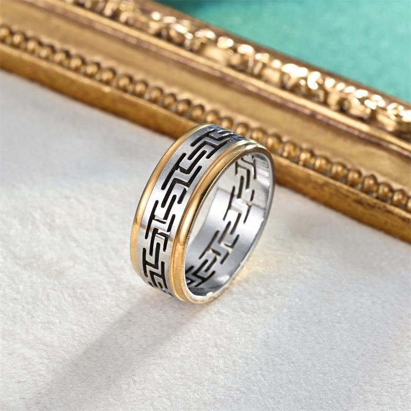 Modne europejskie i amerykańskie pierścionki retro: Wysokiej klasy, pasująca do wszystkiego stal nierdzewna i tytanowa dla influencerów
