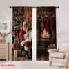 2pcs,2D plane printing Contemporary Curtains Christmas Carnival Versatile Polyester Fabric (without rod) Room Decor Ldeal for
