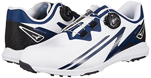 Mizuno Nexlite WG BOA Waterproof Golf Shoes, Men's, White/Navy, Size 25.0 cm, 3E