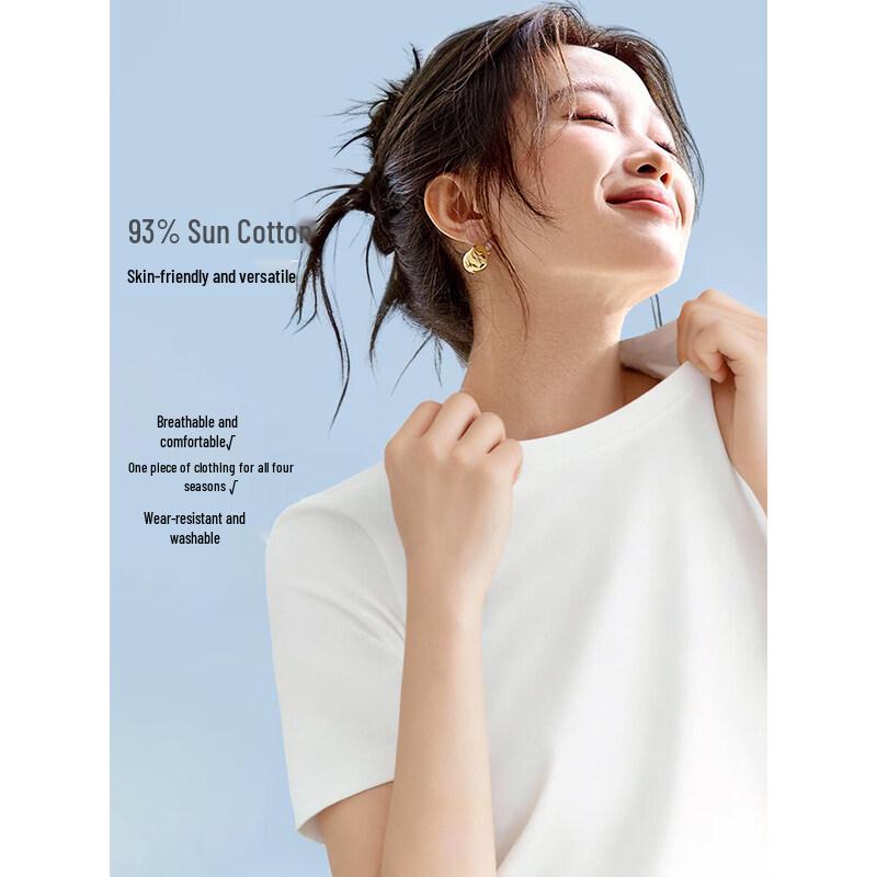 Mohan Yimei Women s Skin-friendly Breathable Short Sleeve Round Neck T-shirt 2XL