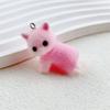 Dress Cat Pendant Cute 3D Hairy Flocking Animal Cat Charms Miniature Dolls Keychain Necklace Pendant DIY Crafts Jewelry Make