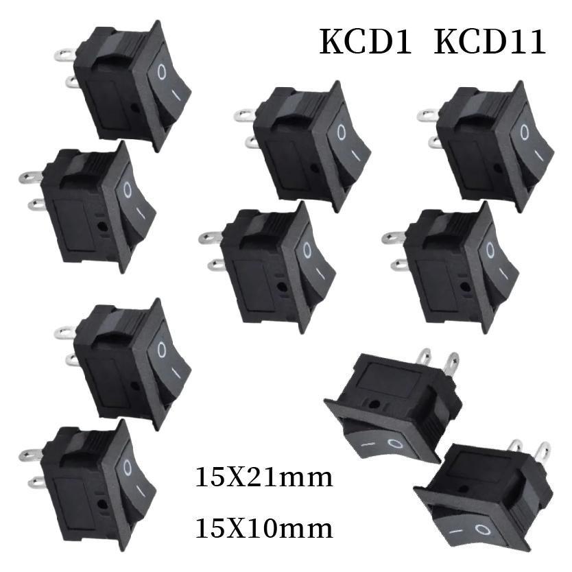 2 PIN 15x21mm 10x15mm KCD1 KCD11 Rocker ON/OFF Snap-in Mount Switch