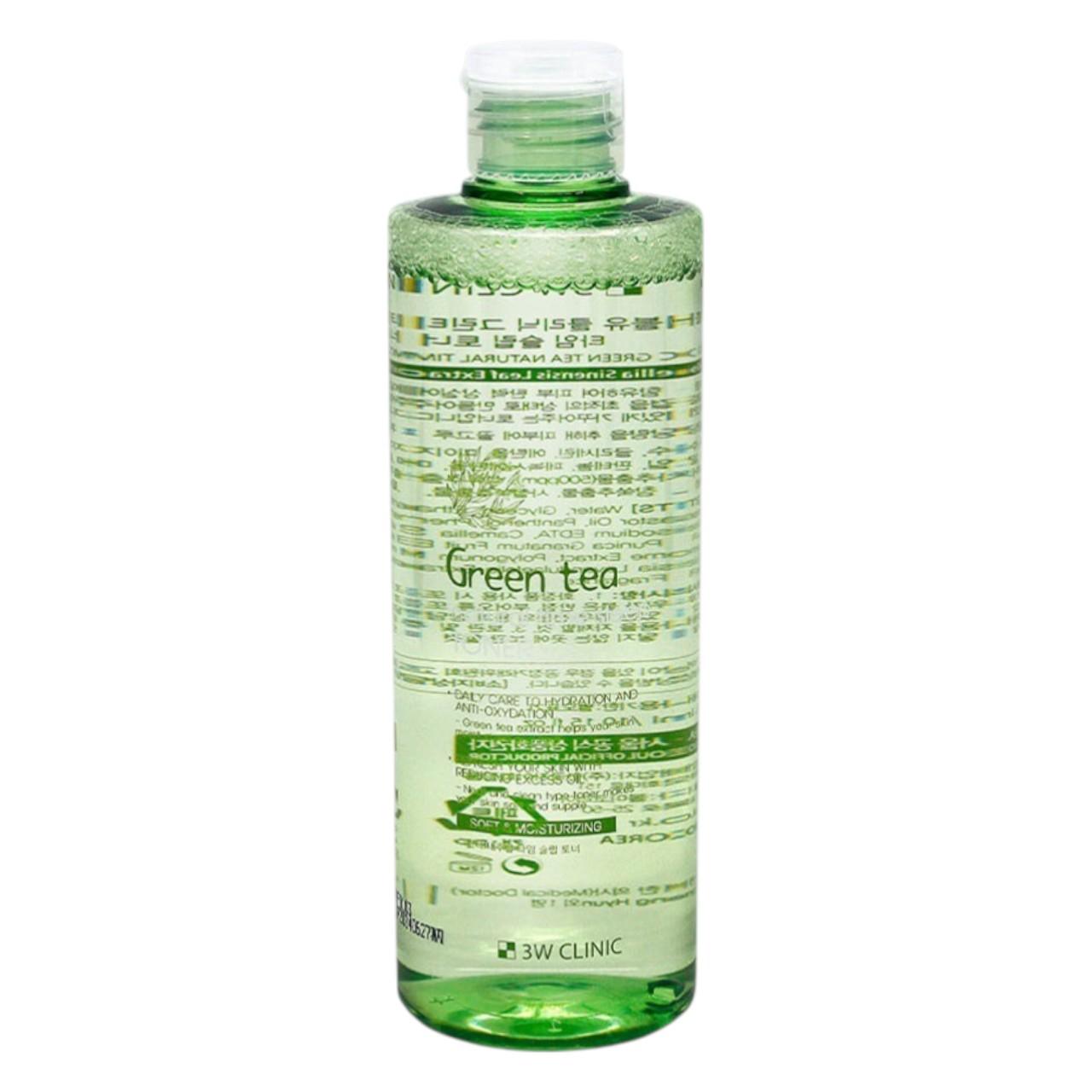 3W CLINIC Green Tea Natural Time Sleep Toner - Refreshing & Purifying Soothing Toner 300ml