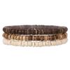 Natural Stone Wood Chip Coconut Shell Elastic Beaded Bracelet Set Retro Couple Beach Bracelet