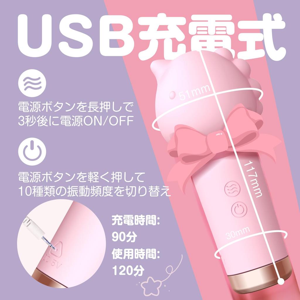 Electric Massager Original Vibrator Rotor Mini Electric Massager Powerful Vibrator for Women Pink Dinosaur 10 Types of Vibrations 25000 Times Full