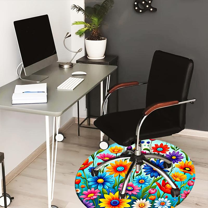 

1pc Office Carpet Chair Mats Colorful Spring Floral Pattern Perfect for Decorating Office Chairss, Or Bedrooms.YDT479 80cm by 80cm