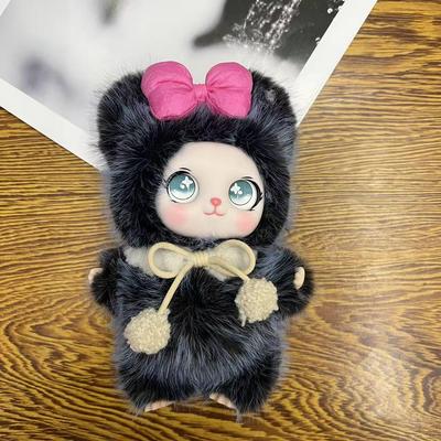 Silicone Pudding Bear Plush Keychain Pendant - Cute Cartoon Toy Figure