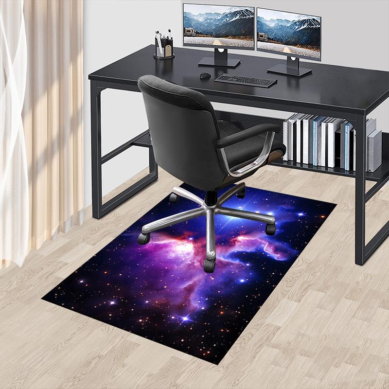 

space nebula Crystal Velvet Office chair mat Area Rug - Non-Slip, Floor Mat, Office Desk Chair Rugs,Christmas Gift-1106093 60cm by 90cm