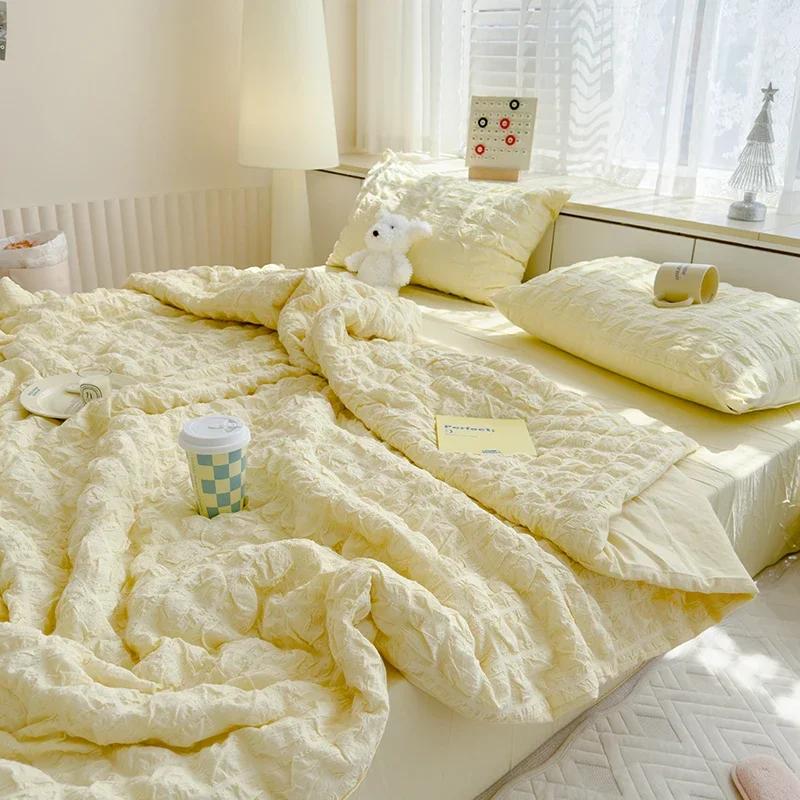 Summer Quilt Blanket For Single Double Queen Soft Skin-Friendly Quilt Soft Breathable Comfortable Air Conditioning Comforter