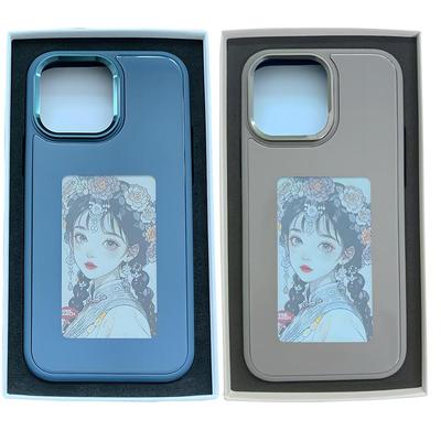 Bläckskärm NFC Projektion DIY Skal för iPhone 13/14/15 Pro Max - Smart Fyrfärgs E-bläck Mobilskal